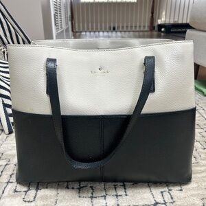 Kate Spade Two-Tone Black and Cream Tote